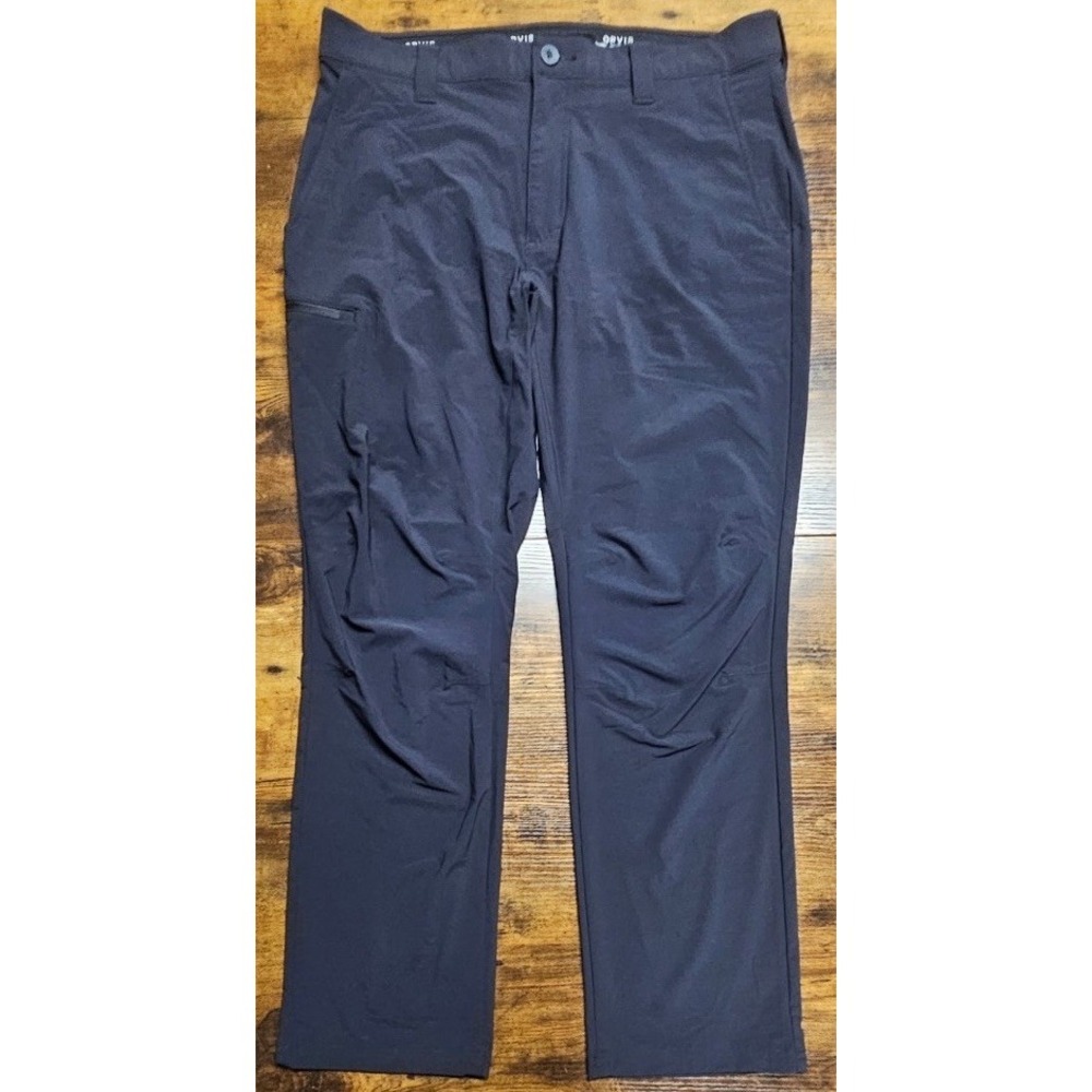 Orvis Men's Zipper Pockets Tech Blue Pants Size 35x29